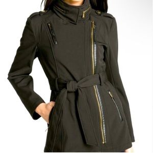 MICHAEL KORS  Water-Resistant Belted
Utility Jacket, Dark Olive